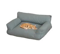 Pet Sofa Bed, New Cat Dog PU Leather Sofa with Non-Slip Bottom and Elevated Backrest, Soft Kennel Cat Sleeping Chair Furniture for Cats Dogs(Blue,X-Large)