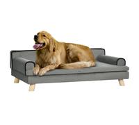 Pet Sofa for Large, Medium Dogs, with Wooden Legs Water-resistant Fabric, Grey