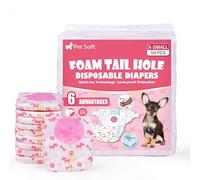 Pet Soft Dog Nappies Female, 50 Count Disposable Dog Pants Female Xsmall, Super Absorbent Disposable Dog Diapers for Girl Dogs in Season/Heat/Incontinence with Adjustable Tail Hole (XS 50Count)