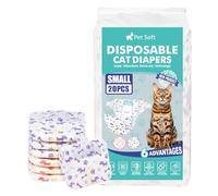 Pet Soft Puppy Cat Nappies, 20 Count Super Absorbent Disposable Cat Diapers for Female Pets in Heat/Season/Incontinence with Wetness Indicator (S-20 Count)