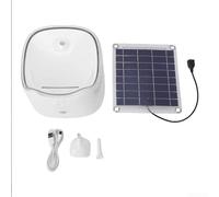 Pet Solar Water Fountain 2L Large Capacity Automatic Circulator for Cats Dogs with Adjustable Nozzle for Garden Decor(white)