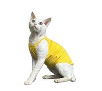 Pet Solid Colors Vest Summer Cotton T-shirt Soft Pajamas for Spring Outwear Small and Medium Dogs(Yellow,XL)