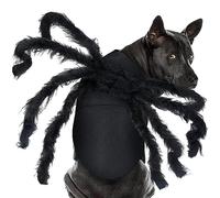 Pet Spider Costume Halloween Furry Giant Simulation Spider Apparel for Cats and Small to Medium Dogs Halloween Party Dress Up Festival Decoration Cosplay Costume (Large)