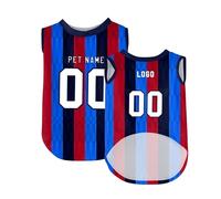 Pet Sports Sleeveless Vest Dog Cat Athletic Tank Top Striped Pattern Quick Dry Breathable Apparel for Small Medium Pets Outdoor Training Sessions