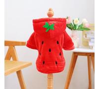 Pet Spring Bright Clothing Source Factory Autumn and Winter Warm Cartoon Flannel Two Leg Transformation Series (Short Flannel Strawberry, X-Large)
