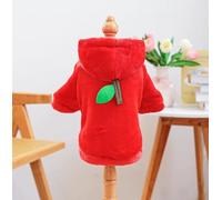 Pet Spring Bright Clothing Source Factory Autumn and Winter Warm Cartoon Flannel Two Leg Transformation Series (Short Flannel - Red Apple, X-Large)