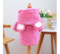 Pet Spring Bright Clothing Source Factory Autumn and Winter Warm Cartoon Flannel Two Leg Transformation Series (Short Flannel - Little Pink Bear, X-Small)