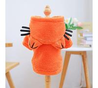 Pet Spring Bright Clothing Source Factory Autumn and Winter Warm Cartoon Flannel Two Leg Transformation Series (Short Flannel - Orange Cat, Large)