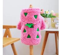 Pet Spring Bright Clothing Source Factory Autumn and Winter Warm Cartoon Flannel Two Leg Transformation Series (Short Flannel Dragon Fruit, X-Small)