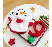 Pet Spring Bright Clothing Source Factory Autumn and Winter Warm Cartoon Flannel Two Leg Transformation Series (Christmas Snowman Flannel, Medium)