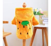 Pet Spring Bright Clothing Source Factory Autumn and Winter Warm Cartoon Flannel Two Leg Transformation Series (Short Flannel Pineapple, X-Small)