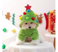 Pet Spring Bright Clothing Source Factory Autumn and Winter Warm Cartoon Flannel Two Leg Transformation Series (Christmas Tree Flannel, Large)