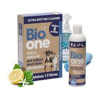 Pet Stain & Odour Remover - Enzyme Cleaner - Makes 8x 250ml Bio One Bottles,Natural & Safe Cleaner Pets Urine Neutraliser, Odour Eliminator. Enzymatic Cleaners For Pets, Dog, Cat Pee, Carpet & Fabric