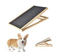 Pet Stair Ramp Steps, Wooden Dog Climbing Ladder, Cat Scratching Board, Bedside Ladder Folding Pet Stairs, Maximum Load Capacity 80 lbs for Small and Medium Dogs and Cats