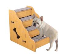 Pet Stairs Climbing Ramp - 4-Tier Non-Slip Foam Dog Steps, Portable Foldable Furniture Access Aid High Density Support Design | Bed, Sofa, Couch, RV, Bedroom, Living
