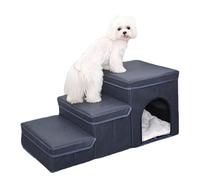Pet Stairs - Dog Stairs, Dog Steps | Non-Slip Pet Stairs for Dogs with 3 Steps, Folding Ramp for Dogs Comfortable Portable