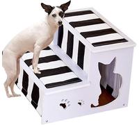 Pet Stairs Dog Steps Stairs for Bed, 2/3 Nonslip Step Wood Ramp for Elderly Cat/Dogs Up To 30Lbs To Reach, Couch, Window(Groen,2 Step)