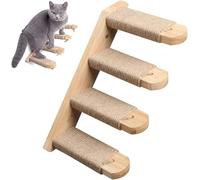 Pet Stairs Dog Steps Stairs for Bed, Cat Ladder Staircase, Climbing Shelf Wall Mounted, Solid Rubber Wood Four Step(Right)
