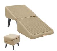 Pet Stairs, Foldable Pet Stairs, Dog Stairs, Pet Stairs for Small Dogs, Dog Stairs 25 cm High, Cat Stairs, Dog Ramp for Bed, Sofa, Chair (Khaki, M, 2)