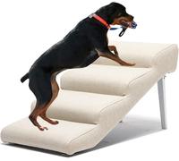 Pet Stairs Folding Pet Ramp For High Beds Couch Large Dogs Cats, Load 200Lbs - Non Skid For Bedroom, Living Room Sofa & Indoor Window(Beige,72x40x40cm)