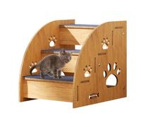 Pet Stairs For Bed, Dog Steps For Sofa/Bed, Wooden Cat Steps, Wooden Dog Stairs With Thickened Nonslip Blanket, 2/3/4 Steps Dog Ramp, Wooden Dog Steps For Small Dogs And Cats