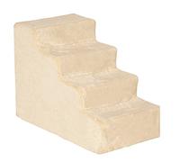 Pet Stairs for Cats, Soft Flannel Covered Steps with Removable Washable Cover, 4-Tier Step Stool for Small Pets, Supports Up to 10lbs, Beige