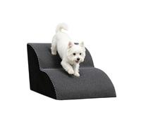 Pet Stairs for Small Dogs & Cats, 2/3/4-Step Curved High Density Foam Dog Steps with Washable Non-Slip Cover, Puppy Gentle Slope Older Dog Ramp for Bed Sofa (Gray,2 Steps)