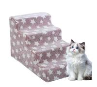 Pet Stairs - Plush Step Stairs, Durablee Ramp Accessory | Stable Non Slip Build Lightweight Foldable Structure, Convenient Climbing Aid Solution For Small Dogs Cats Puppies Senior Pets Couch Chair