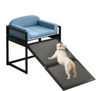 Pet Stairs Ramp-Doggie Stairs with Seat, Extra Wide Seat Mate Chair Ramps, Non Slip Ladder, Puppy for High Bed Couch Office, Pet Step for Small Dogs,Cat,Blue