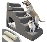 Pet Stairs with 6 Steps Ramp for High Bed Sofas 18-36 Inch Non-Slip Dog Stairs for Small Old Medium Large XL Dogs and Cats, Sturdy 75 lbs