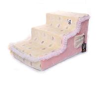 Pet stairway 3-step Dog/cat/sofa Pet Stair, Machine Washable Fabric Sponge To Bed Ladder, Suitable For Indoor Dogs/cats/pets, 65 * 39 * 33cm (Color : Style2)
