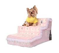 Pet stairway 3-step Dog/cat/sofa Pet Stair, Machine Washable Fabric Sponge To Bed Ladder, Suitable For Indoor Dogs/cats/pets, 65 * 39 * 33cm (Color : Style1)