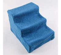 Pet stairway 3-step Kitten And Dog Wide Pet Steps, Removable And Washable Plastic Plush Pet Steps For Bed And Sofa, Suitable For Indoor Dogs/cats/pets, 45×30×35cm (Color : Blue)