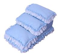 Pet stairway 3-step Soft Dog Stool For Sofa High Bed, Thick Removable And Washable Small Medium And Large Pet Steps, Suitable For All Kinds Of Dogs/Cats/Pets, Load: 30KG Blue (Size