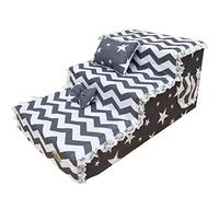 Pet stairway 3 Steps, Pet Dog, Bed, Stairs, Small Sponge Steps, Climbing, Non-slip, Removable And Washable, Suitable For Indoor Dogs/cats/pets, Load 20kg, 65 * 40 * 30cm (Color : S