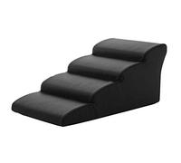 Pet stairway 4-step PU Sponge Black Dog Ramp For Dog High-foot Sofa Soft Pet Ramp Climbing Bed Ladder, Suitable For All Kinds Of Dogs/Cats/Pets, Load: 30KG (Size : 50×80×40cm)