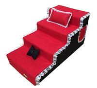 Pet stairway 4-step Ultra-wide Puppy On The Stairs To The High Bed, Removable And Washable Non-slip Pet Climbing Stairs, Suitable For Indoor Dogs/cats/pets, Load 20kg, 80 * 40 * 50