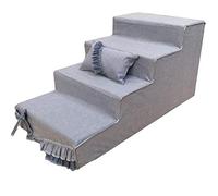 Pet stairway 4 Steps Removable And Washable Pet Stairs, Climbing High Stairs, Cats, Bed, Anti-skid Ladder, Suitable For Indoor Dogs/cats/pets, Load 20kg, 80 * 40 * 40cm (Color : GR