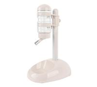 Pet Standing Water Dispenser, 500ml Capacity Cat Dog Standing Ceramic Bowl Feeder, Height Adjustable Standing Automatic Water Feeder for Puppy Cat Rabbit Hamster (Beige)