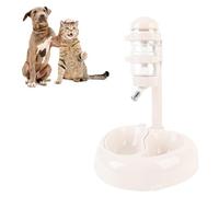 Pet Standing Water Dispenser Feeder, Generous Water Capacity Easy to Cleanup Adjustable Height Dog Standing Dispenser Bowl Kit for Small Animal(Red) (Beige)