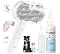 Pet Steam Brush Dog Cat 2026 New Grooming Comb for Shedding, Floating Hair, Smooth & Detangling, Gentle Cool Mist Softens Hair Reduces Static Helps Pets Who Dislike Bathing,Includes Waterless Shampoo