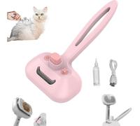 Pet Steam Brush for Dogs & Cats - 3-in-1 Grooming Tool with Self-Cleaning, USB-C Charging, 28ml Tank, 80min Runtime (19x11cm) - Ideal for Shedding Season & Travel (Pink)