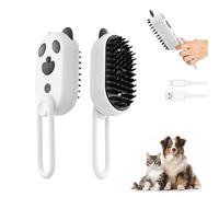Pet Steam Groomer Brush, 2025 New 3 in 1 Steam Cat Brush Cat Steam Brushs for Massaging and Cleaning Shedding Pet Hair with Spray, Multifunctional Hair Removal Comb for Cats Dogs (White)