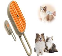 Pet Steam Groomer Brush, 2025 New 3 in 1 Steam Cat Brush for Shedding &，For grooming, massaging, cleaning, multi-functional comb for dogs and cats (khaki)