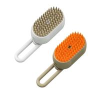 Pet Steam Groomer Brush, 3 in 1 Steam Cat Steam Brush for Shedding & Grooming, Multifunctional Hair Removal Comb for Cats Dogs (white+beige)