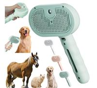 Pet Steam Groomer Brush,4-in-1 Self-Cleaning Pet Steam Cleaner For Dog Cat,for Massaging And Cleaning Shedding Hair(B-Green)