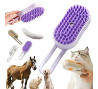 Pet Steam Groomer Brush,4-in-1 Self-Cleaning Pet Steam Cleaner For Dog Cat,for Massaging And Cleaning Shedding Hair(A-Purple)