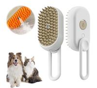 Pet Steam Groomer Brush, Defur Comb for Cats Dogs, 3 in 1 Steam Cat Steam Brush for Sheddin Grooming, Massage, Cleaning, Multifunctional Hair Removal Comb for Cats Dogs (White)