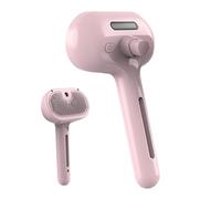 Pet Steamer Brush, Rechargeable Hair Removal Comb with Spray Function, Curved Steel Tines, Anti-Static, for Dogs, Cats, Small Animals, ABS Digital Battery Indicator, Includes Spray Nozzle