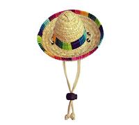 Pet Straw Hat Adjustable Dog Sombrero Mexican Hat Multicolor Puppy Costume Cap